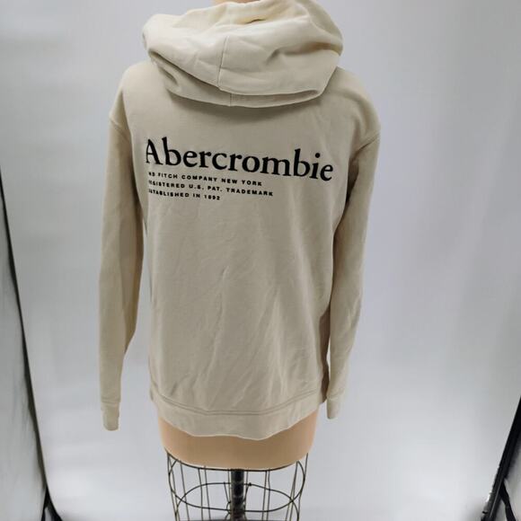 abercrombie fitch Logo Hoodie cream mens dictionary definition Abercrombie - Picture 1 of 14